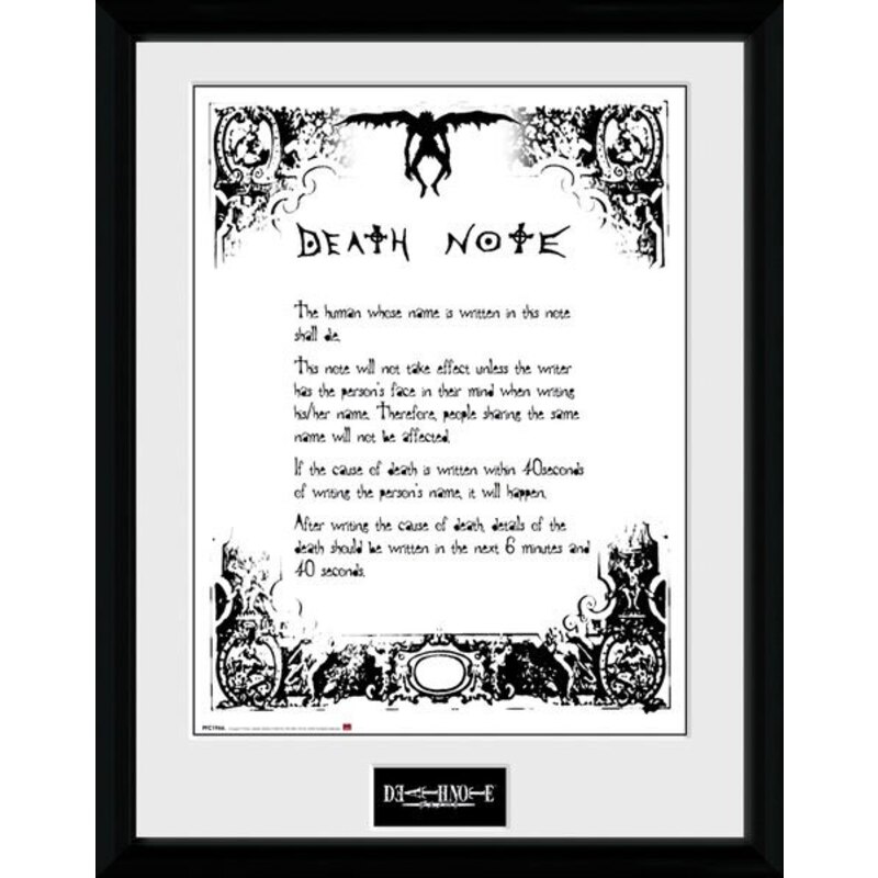 Death Note poster encadré Deathnote 45 x 34 cm