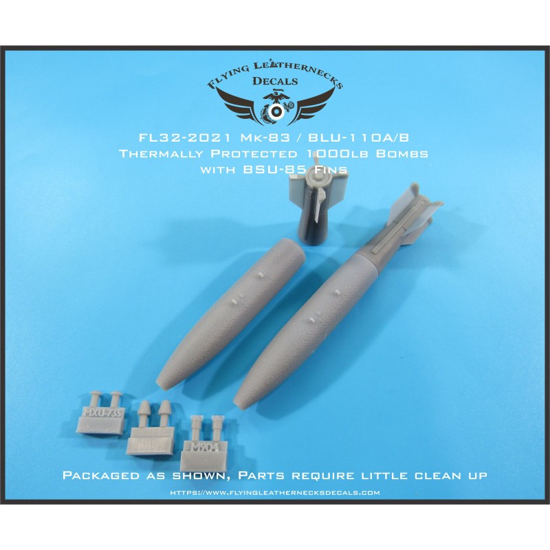 Mark 83 / BLU-110A/B avec aileron BSU-85 - Résine 3D à protection thermique