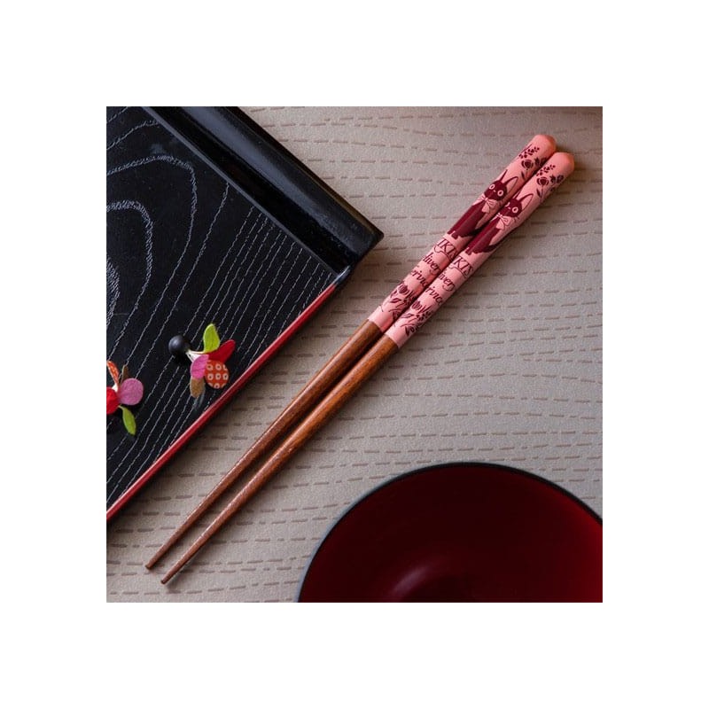 Studio Ghibli Baguettes laquées Kiki la petite sorcière rose 21 cm