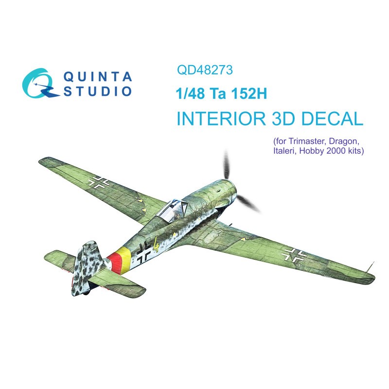 Focke-Wulf Ta-152H-1 3D-Printed & coloured Interior on decal paper (designed to be used with Dragon and Hobby 2000 kits)[Ta-152H