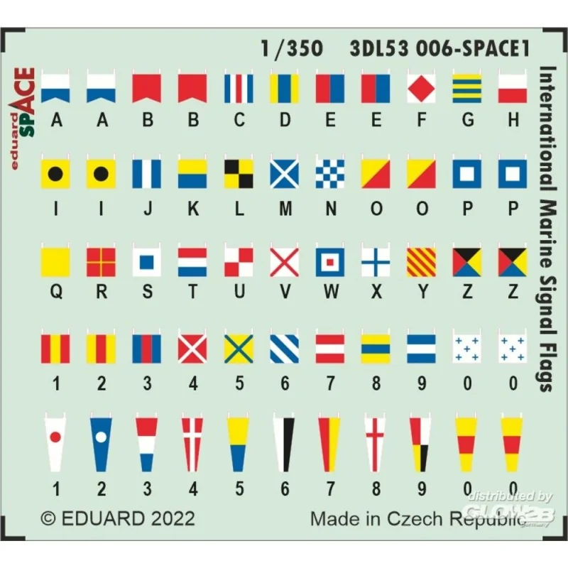 Décalcomanie Drapeaux de signalisation maritime internationale ESPACE pour