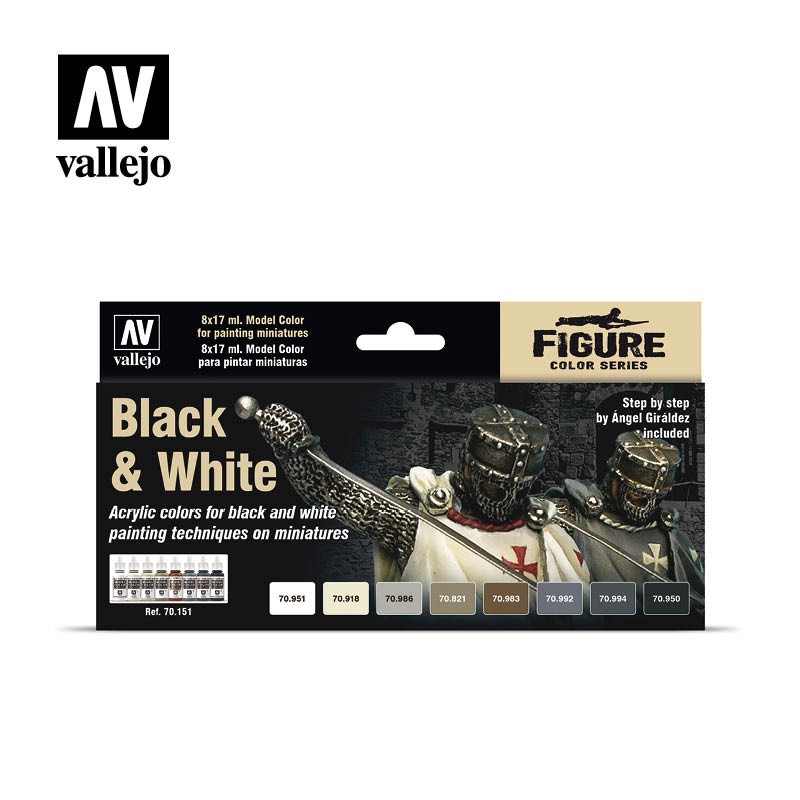 Peinture Black and white (8) color set 70151