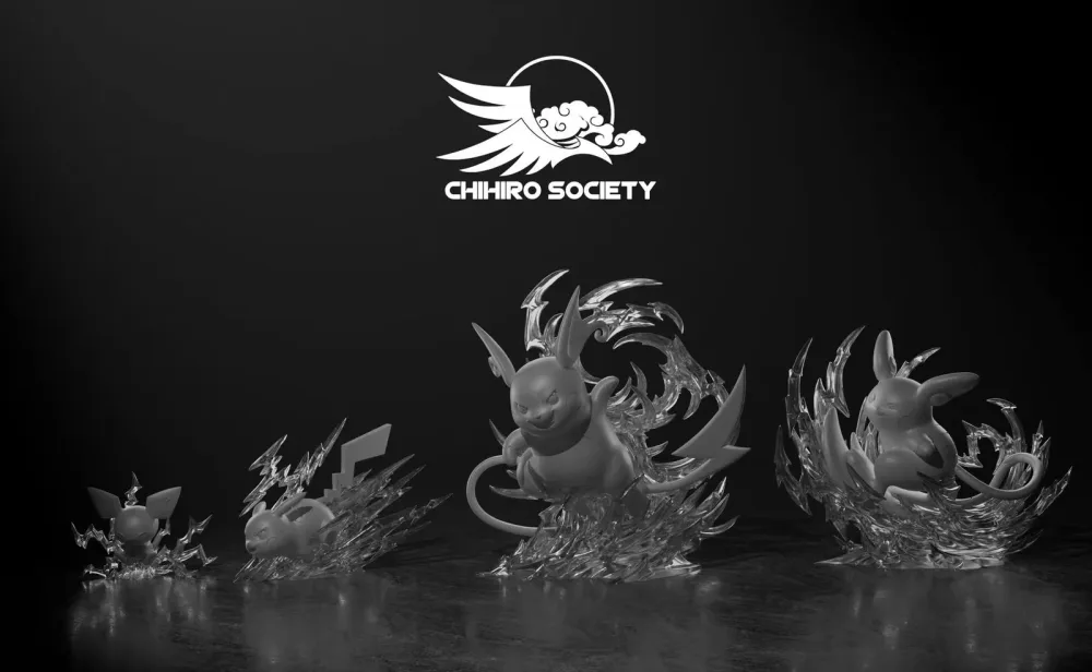 [PREORDER] 1/20 Scale World Figure [CHIHIRO SOCIETY] – Pikachu & Raichu & Pichu / Alolan Raichu