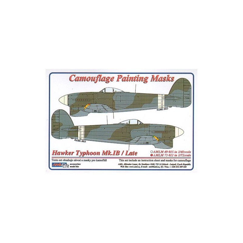 Accessoire Masque de peinture à motif camouflage Hawker Typhoon Mk.Ib / Late version