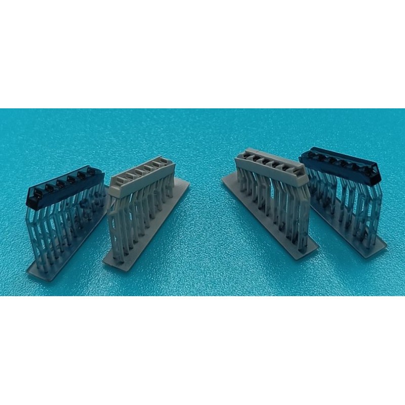 Messerschmitt Bf-109G/K 3D printed exhaust stacks (designed to be used with Fine Molds kits)