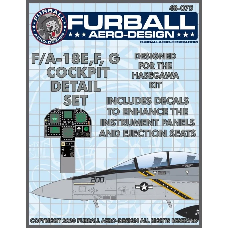 Figurines Lockheed-Martin F/A-18E, F/A-18F, F/A-18G Hornet Cockpit Detail Set'