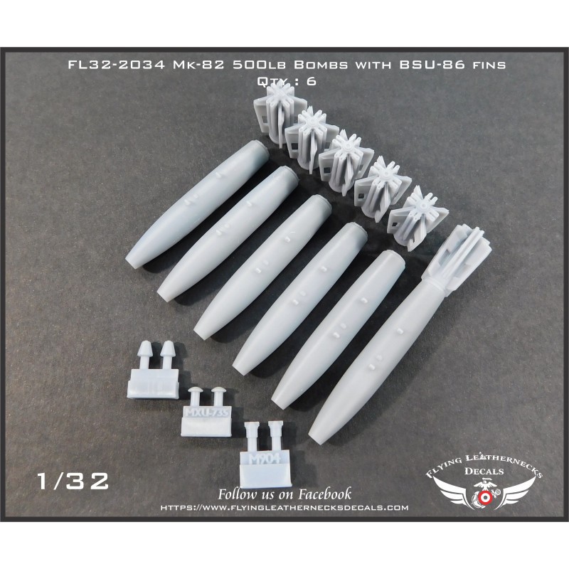 Accessoire Mark 82 avec bombes 3D Resin 6 à ailettes retardées BSU-86