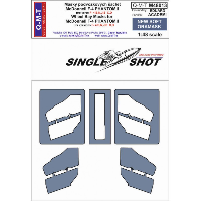 McDonnell F-4B/F-4N/F-4J/F-4S/F-4C/F-4D Masques de peinture pour compartiment de roue Phantom (conçus pour être utilisés avec le