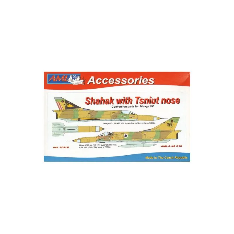 Accessoire Dassault Mirage IIICR/Tzniut (Ensemble PUR + Pièces PE + Planche décalcomanie)