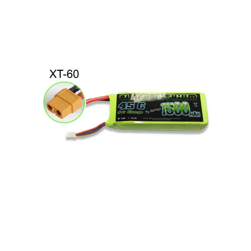 Batterie Lipo Accu LIPO pour appareil radiocommandé Accu LiPo Black Lithium 1500mAh 45C 3S XT-60