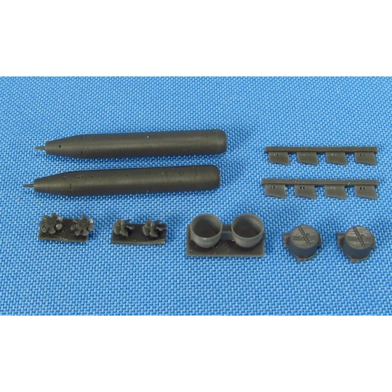 Torpille Mk.46. Le kit contient des pièces en résine pour l'assemblage de 2 torpilles Mk-46
