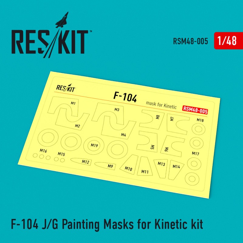 Lockheed F-104J/F-104G Starfighter verrière et roues peinture masques de peinture (conçu pour être utilisé avec les kits Kinetic