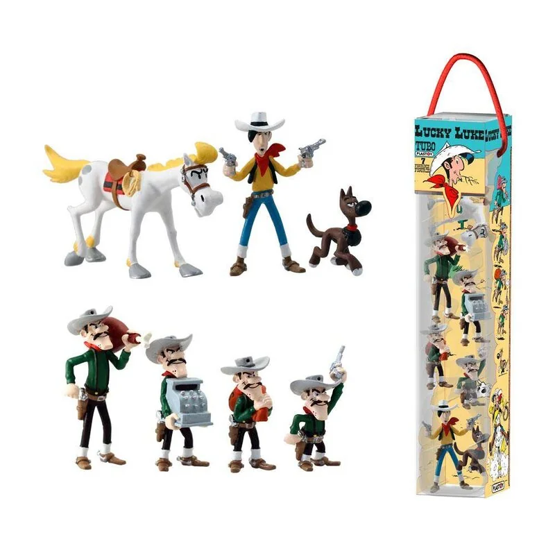 Lucky Luke tubo 7 figurines Characters 4 - 10 cm