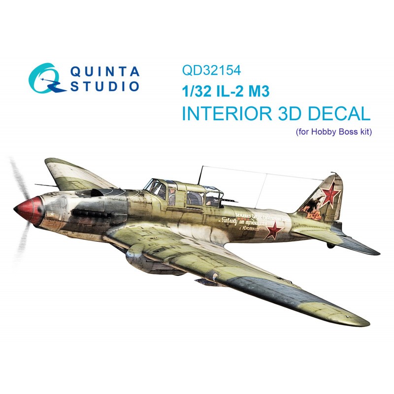 Ilyushin IL-2M3 3D-Printed & coloured Interior on decal paper (Hobby Boss)