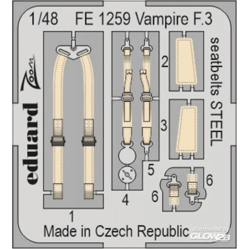 Ceintures de sécurité Vampire F.3 ACIER pour AIRFIX