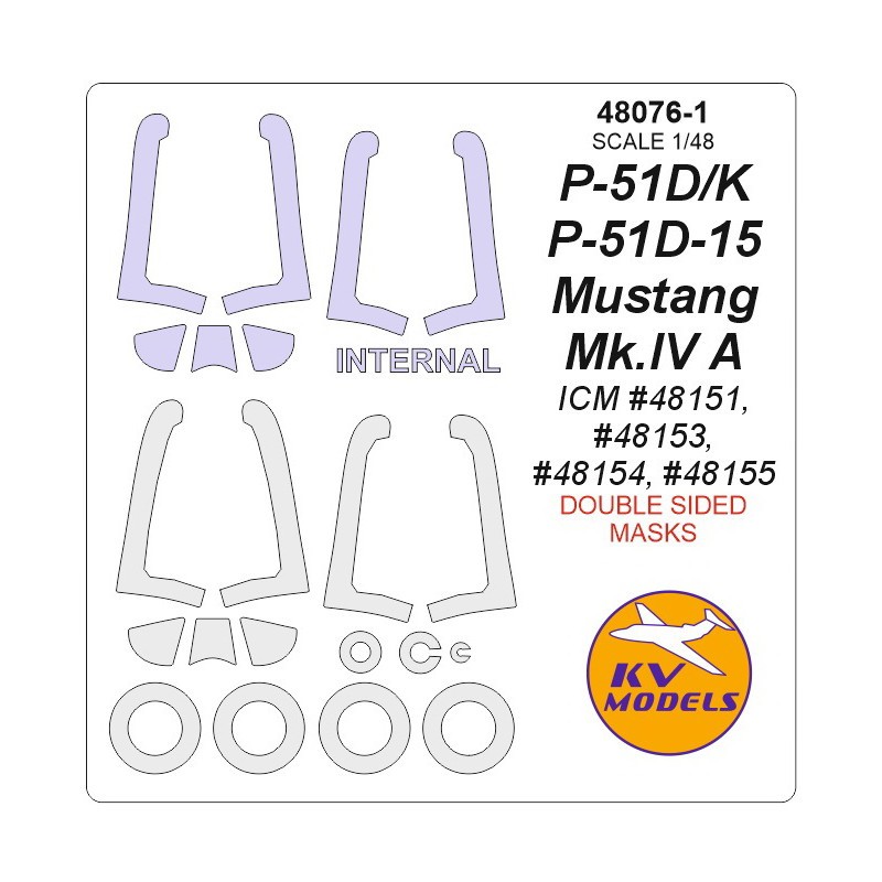 P-51 nord-américain - roues et masques de peinture de verrière (intérieur et extérieur)