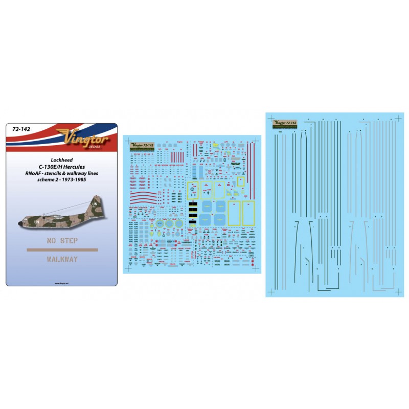 Décal Lockheed C-130E/H Hercules, RNoAF - Pochoirs et lignes de passerelle, Schéma 2
