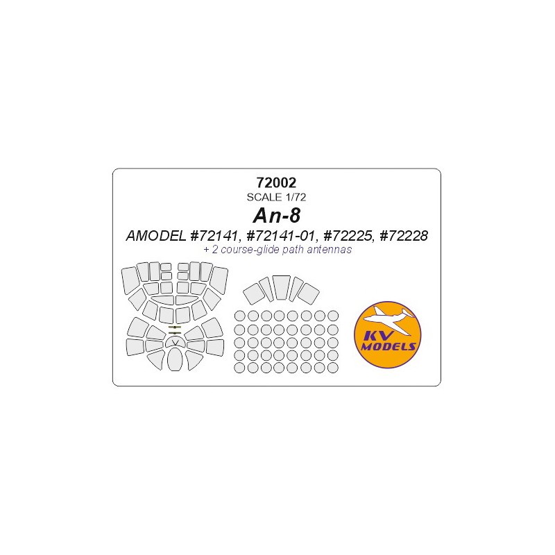 Antonov An-8 (conçu pour être utilisé avec les kits modèle A AMU72141, AMU72141-01S, AMU72225, AMU72228) Deux antennes à traject
