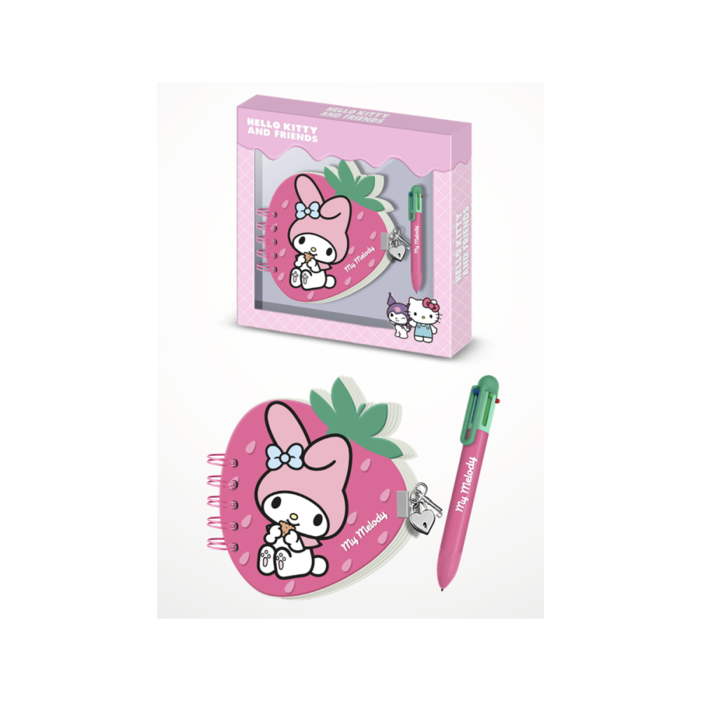 MY MELODY - Fraise - Gift Box - Journal Intime + Stylo