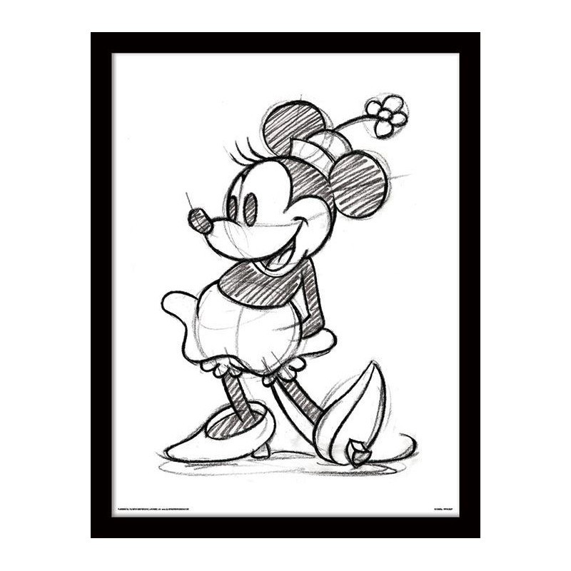 DISNEY - Framed 30X40 Print - Minnie Mouse Sketched Single