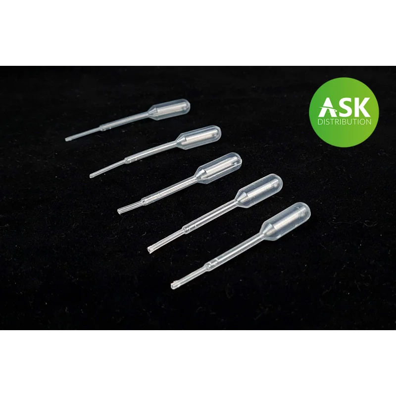 Pipettes pour mélanger les couleurs Small Size 5x1mlSet de 5 petites pipettes graduées pour doser précisément peintures et dilua