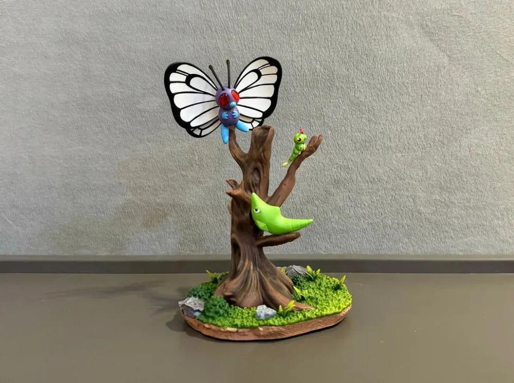 [IN STOCK] 1/20 Scale World Figure [FLF] – Caterpie & Metapod & Butterfree