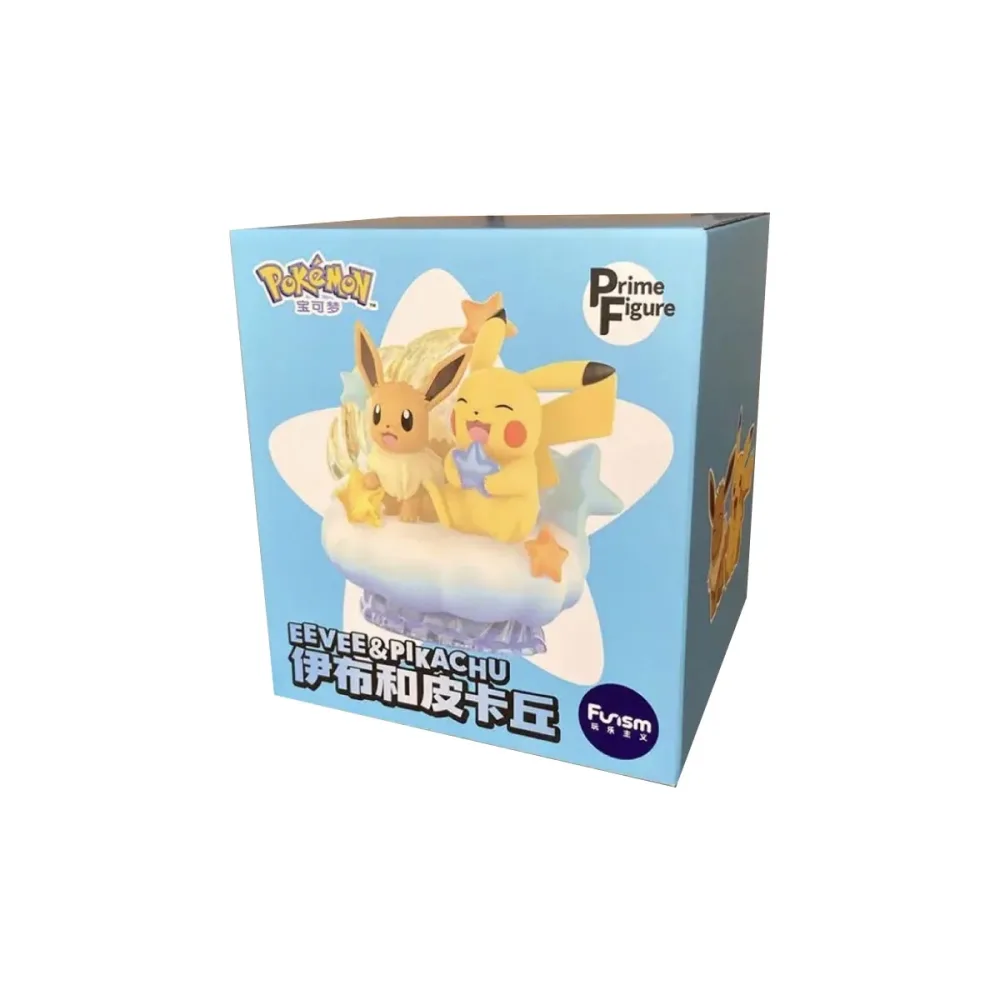 Figurine Pokemon Funism Prime Figure Evoli And Pikachu Nebula 20cm