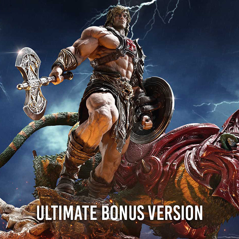 Statue – MAITRES DE L'UNIVERS He-Man & Battle Cat Real Elite Masterline Ultimate Bonus Version Prime 1 Studio