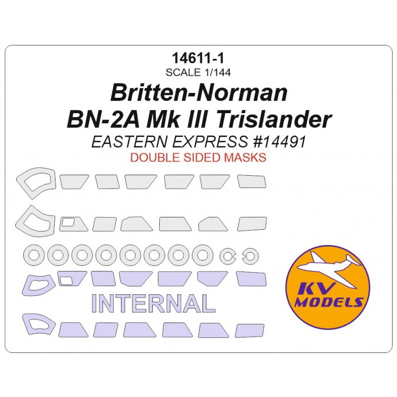 Britten-Norman BN-2A Mk III Trislander (conçu pour être utilisé avec les kits Eastern Express EE14491) - roues et masques de pei