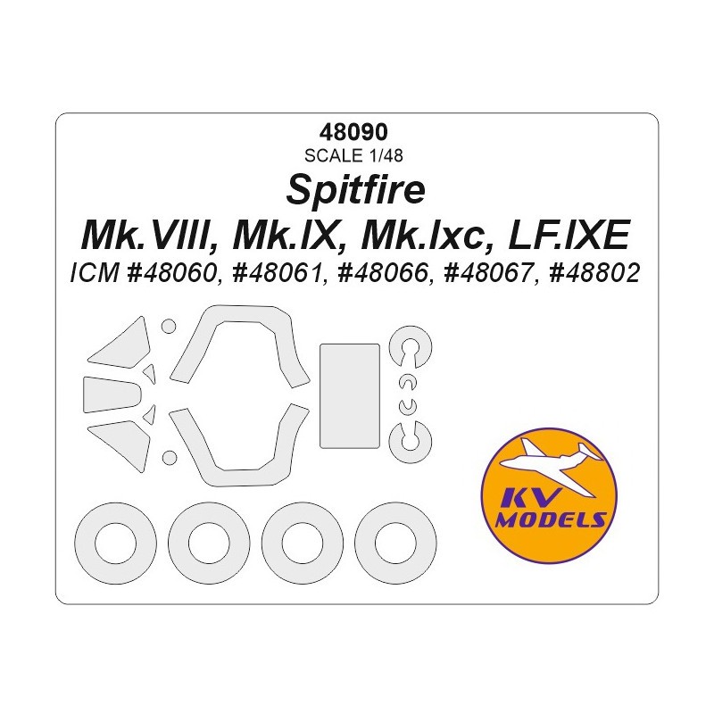 Supermarine Spitfire Mk.VIII + masques de roues (conçu pour être utilisé avec les kits ICM)